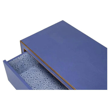 Gabriella Embossed Shagreen Blue Night Stand - LOOMLAN - Sarreid - Nightstands