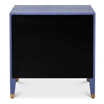 Gabriella Embossed Shagreen Blue Night Stand - LOOMLAN - Sarreid - Nightstands