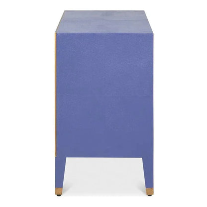 Gabriella Embossed Shagreen Blue Night Stand - LOOMLAN - Sarreid - Nightstands