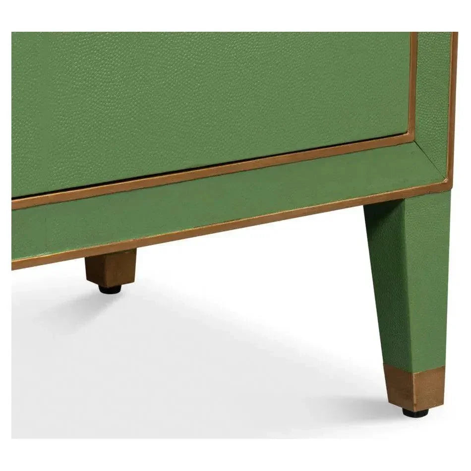 Gabriella Embossed Shagreen Green Night Stand - LOOMLAN - Sarreid - Nightstands