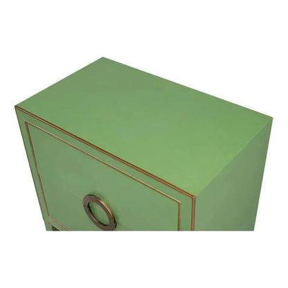 Gabriella Embossed Shagreen Green Night Stand - LOOMLAN - Sarreid - Nightstands