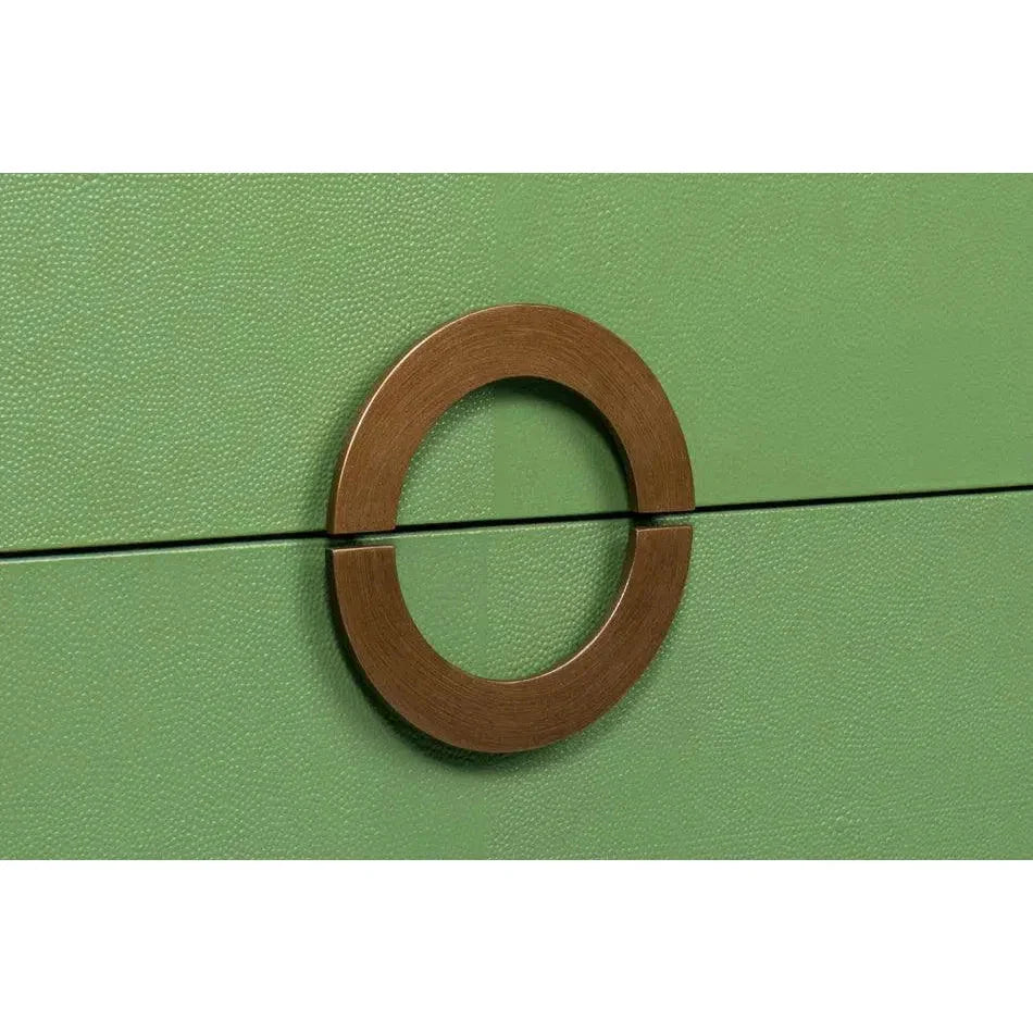 Gabriella Embossed Shagreen Green Night Stand - LOOMLAN - Sarreid - Nightstands