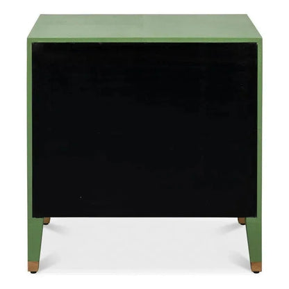 Gabriella Embossed Shagreen Green Night Stand - LOOMLAN - Sarreid - Nightstands