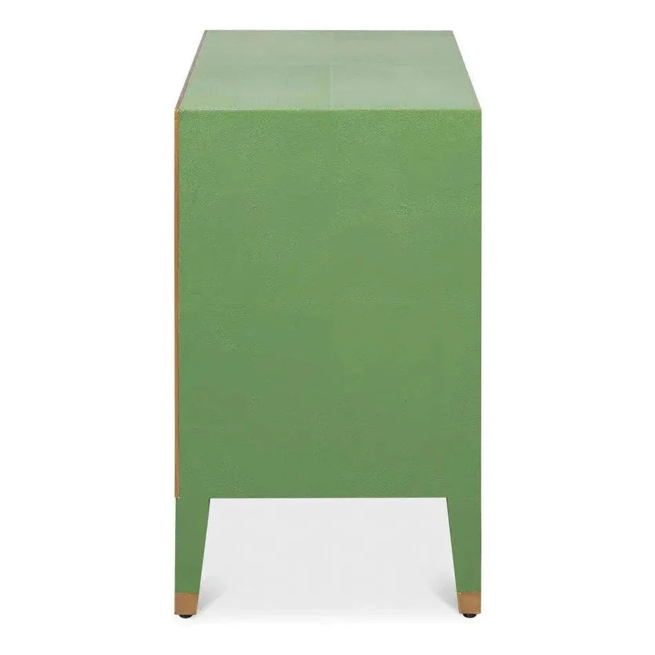 Gabriella Embossed Shagreen Green Night Stand - LOOMLAN - Sarreid - Nightstands