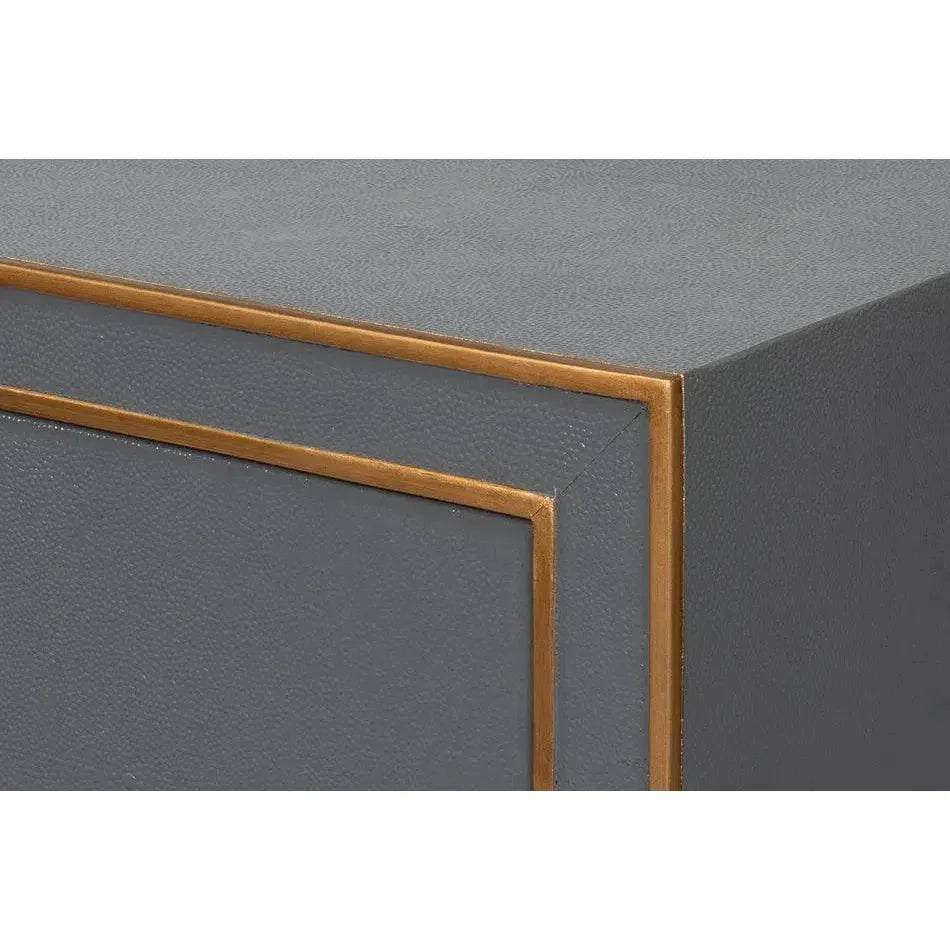 Gabriella Embossed Shagreen Grey Night Stand - LOOMLAN - Sarreid - Nightstands