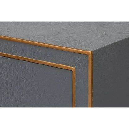 Gabriella Embossed Shagreen Grey Night Stand - LOOMLAN - Sarreid - Nightstands