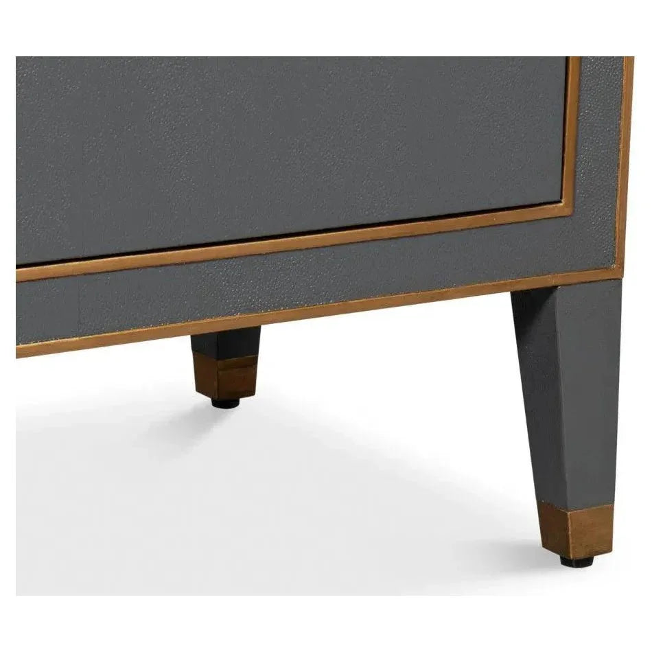 Gabriella Embossed Shagreen Grey Night Stand - LOOMLAN - Sarreid - Nightstands