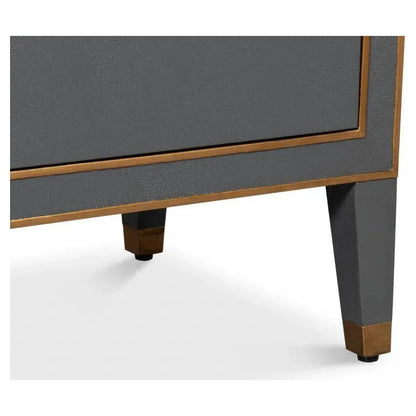 Gabriella Embossed Shagreen Grey Night Stand - LOOMLAN - Sarreid - Nightstands