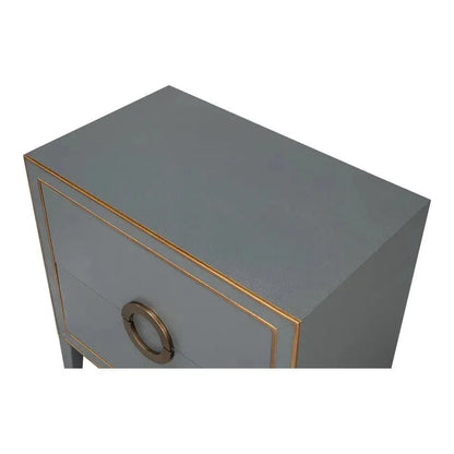 Gabriella Embossed Shagreen Grey Night Stand - LOOMLAN - Sarreid - Nightstands