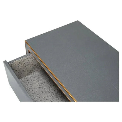 Gabriella Embossed Shagreen Grey Night Stand - LOOMLAN - Sarreid - Nightstands