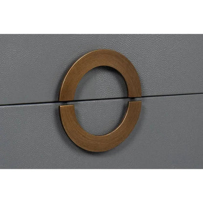 Gabriella Embossed Shagreen Grey Night Stand - LOOMLAN - Sarreid - Nightstands