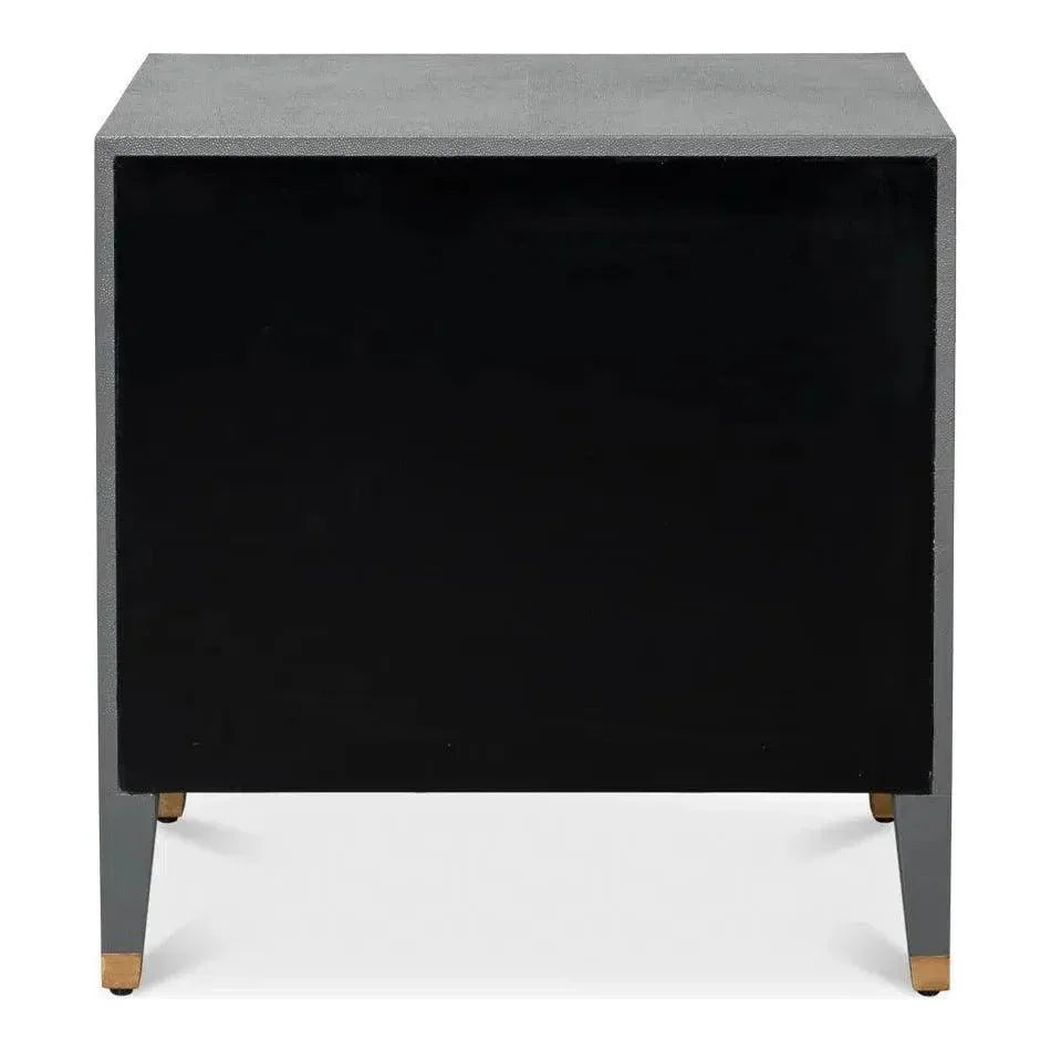 Gabriella Embossed Shagreen Grey Night Stand - LOOMLAN - Sarreid - Nightstands