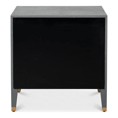 Gabriella Embossed Shagreen Grey Night Stand - LOOMLAN - Sarreid - Nightstands