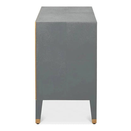 Gabriella Embossed Shagreen Grey Night Stand - LOOMLAN - Sarreid - Nightstands