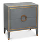 Gabriella Embossed Shagreen Grey Night Stand - LOOMLAN - Sarreid - Nightstands