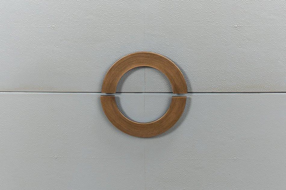 Gabriella Grey Shagreen Leather Nightstand - LOOMLAN - Sarreid - Nightstands