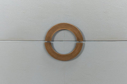 Gabriella Grey Shagreen Leather Nightstand - LOOMLAN - Sarreid - Nightstands