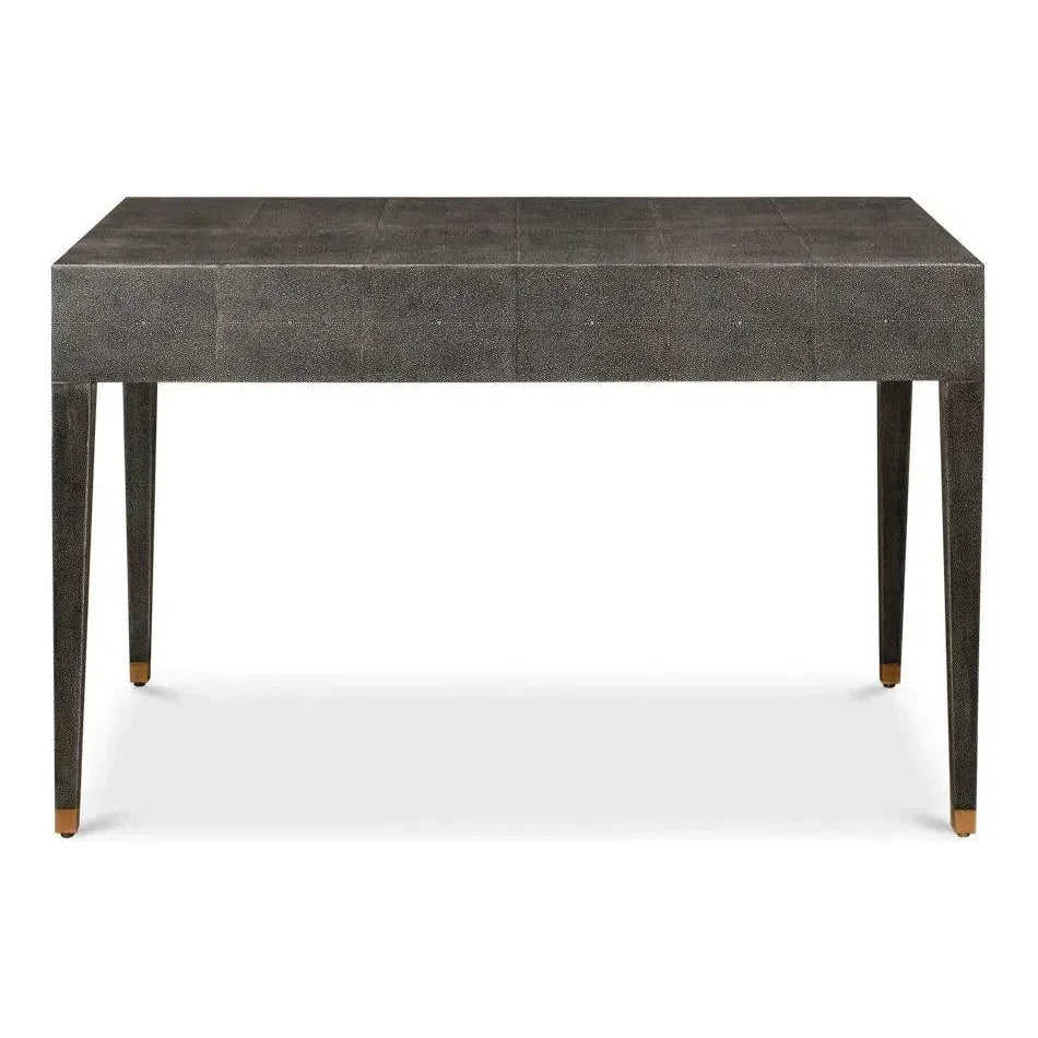 Gabriella Shagreen Desk Table Antique Grey-Home Office Desks-Sarreid-LOOMLAN