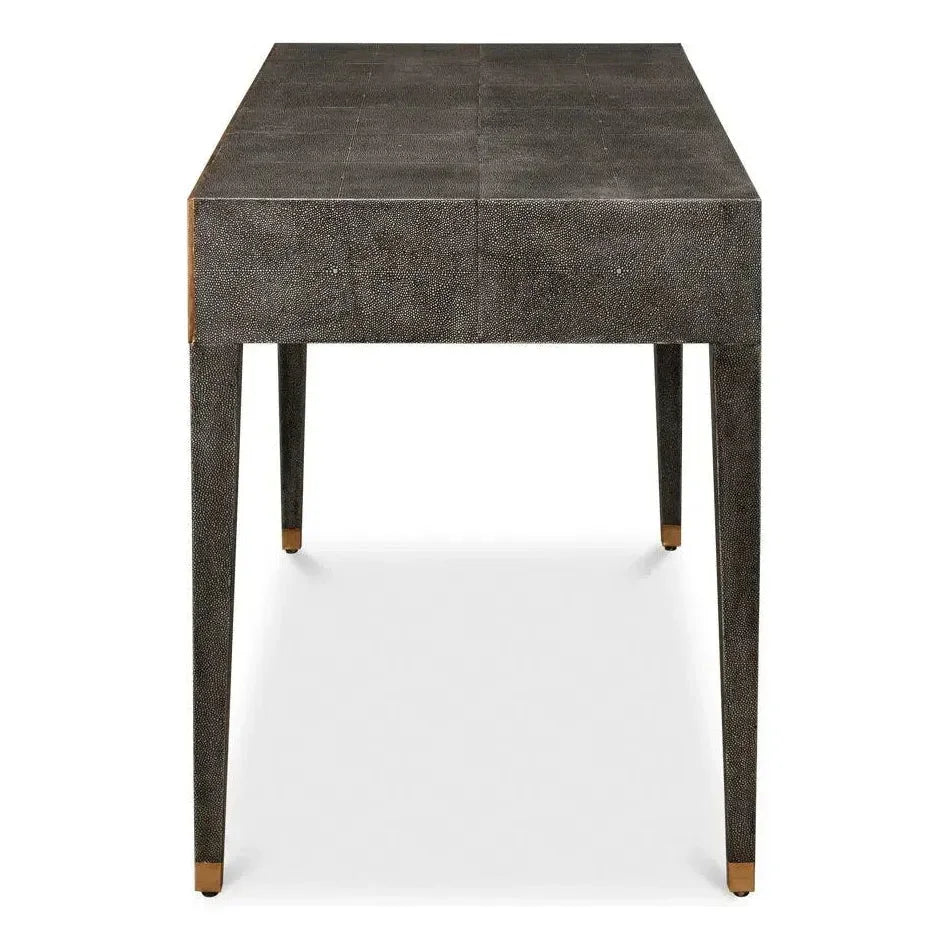 Gabriella Shagreen Desk Table Antique Grey-Home Office Desks-Sarreid-LOOMLAN