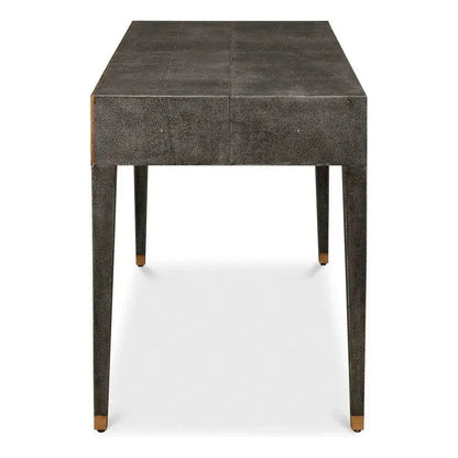 Gabriella Shagreen Desk Table Antique Grey-Home Office Desks-Sarreid-LOOMLAN