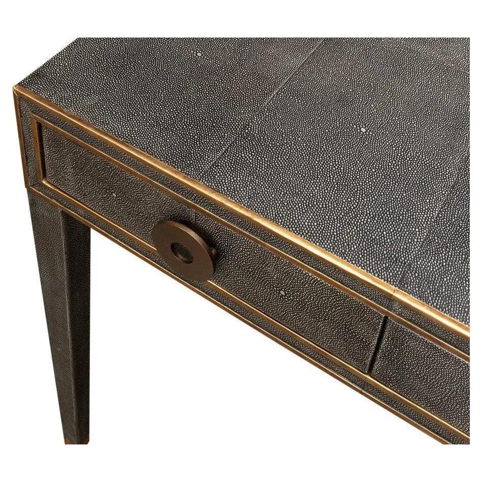Gabriella Shagreen Desk Table Antique Grey-Home Office Desks-Sarreid-LOOMLAN