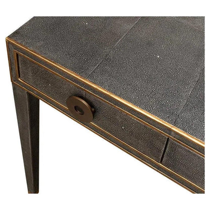Gabriella Shagreen Desk Table Antique Grey-Home Office Desks-Sarreid-LOOMLAN