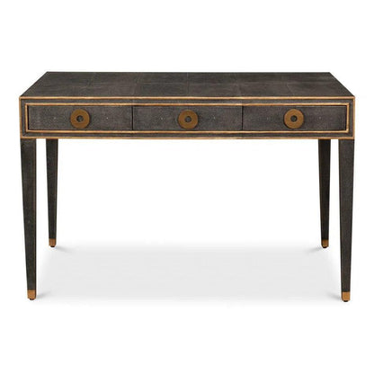 Gabriella Shagreen Desk Table Antique Grey-Home Office Desks-Sarreid-LOOMLAN