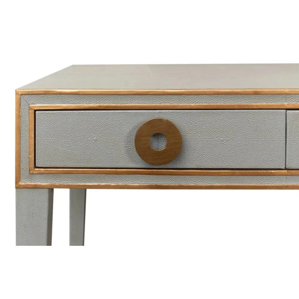 Gabriella Shagreen Desk Table Storm Grey-Home Office Desks-Sarreid-LOOMLAN