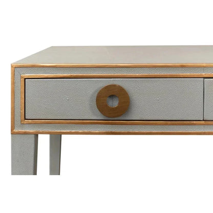 Gabriella Shagreen Desk Table Storm Grey-Home Office Desks-Sarreid-LOOMLAN