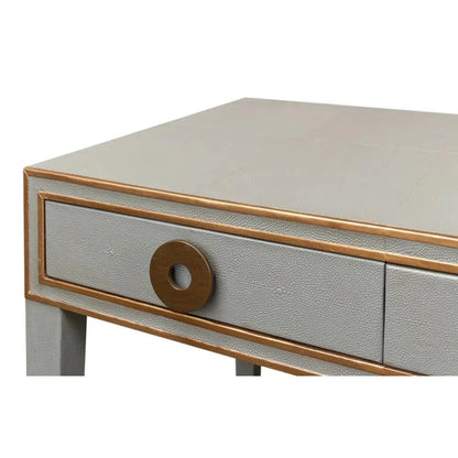 Gabriella Shagreen Desk Table Storm Grey-Home Office Desks-Sarreid-LOOMLAN
