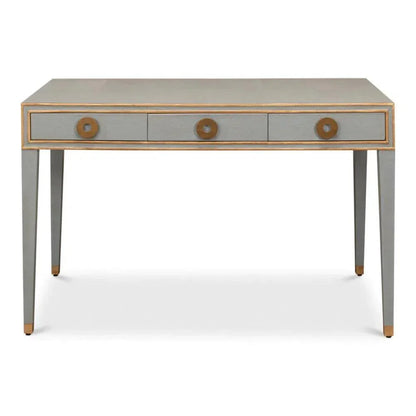 Gabriella Shagreen Desk Table Storm Grey-Home Office Desks-Sarreid-LOOMLAN