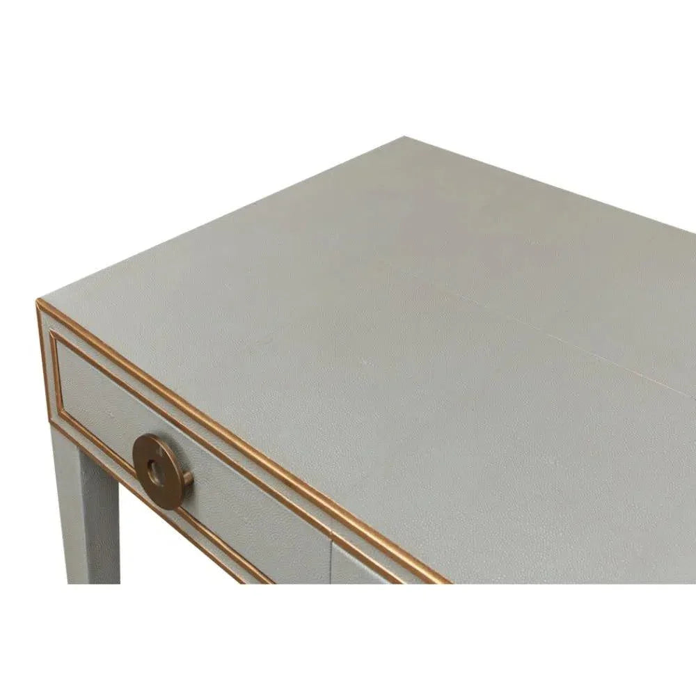 Gabriella Shagreen Desk Table Storm Grey-Home Office Desks-Sarreid-LOOMLAN