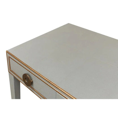 Gabriella Shagreen Desk Table Storm Grey-Home Office Desks-Sarreid-LOOMLAN