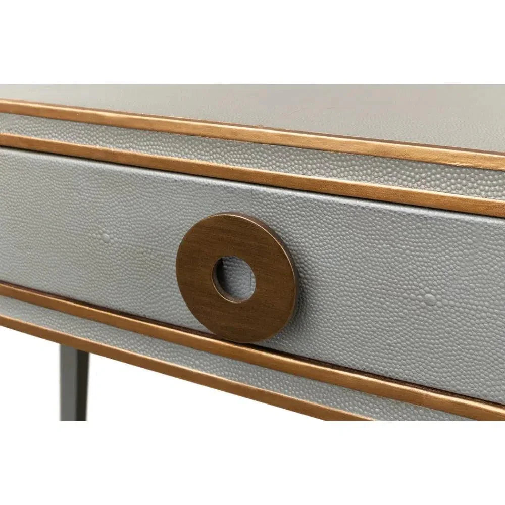 Gabriella Shagreen Desk Table Storm Grey-Home Office Desks-Sarreid-LOOMLAN