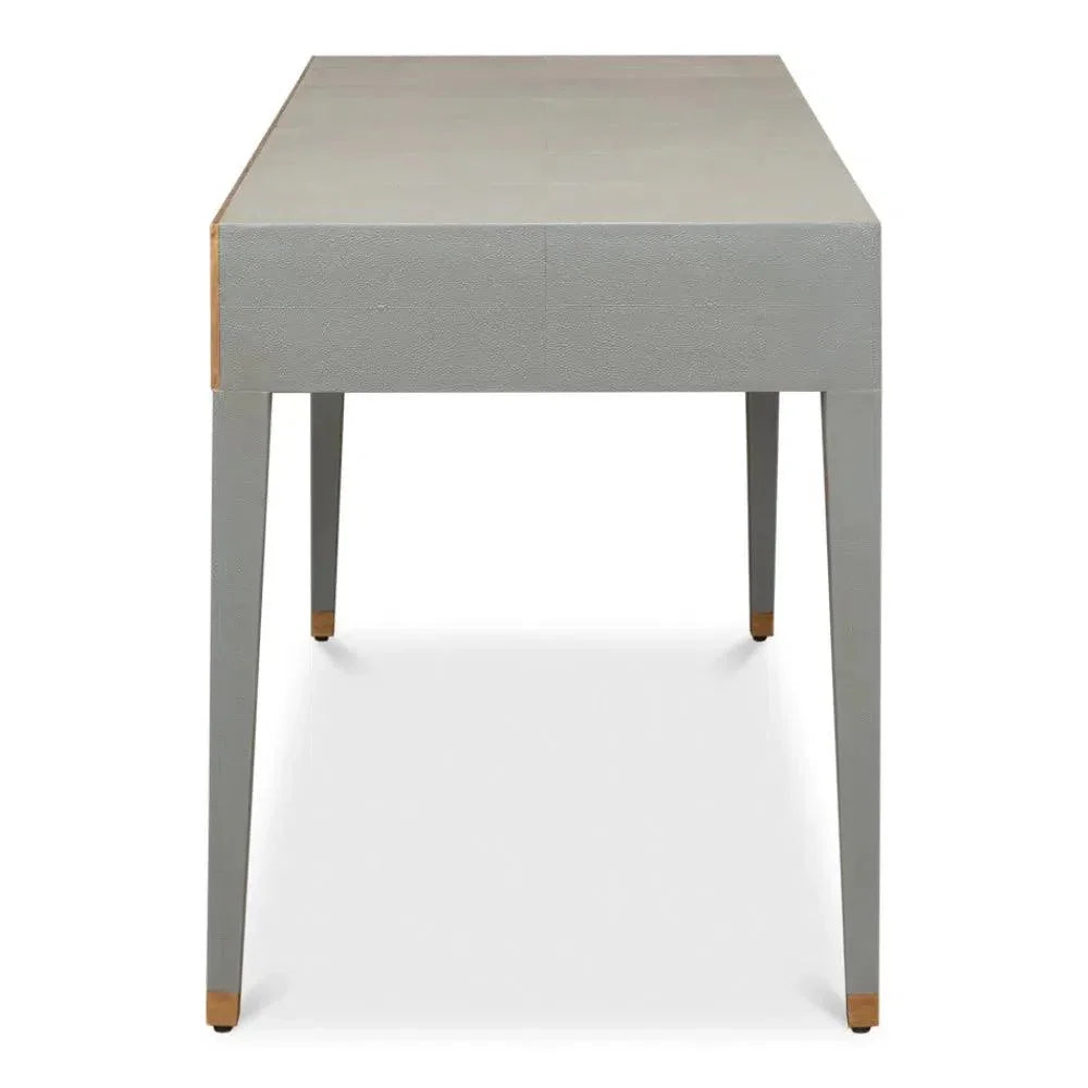 Gabriella Shagreen Desk Table Storm Grey-Home Office Desks-Sarreid-LOOMLAN