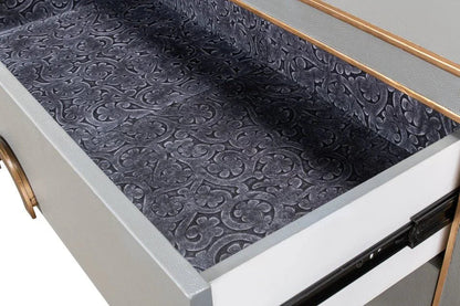 Gabriella Shagreen Leather Grey Chest - LOOMLAN - Sarreid - Chests