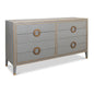Gabriella Shagreen Leather Grey Chest - LOOMLAN - Sarreid - Chests