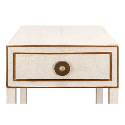 Gabriella Shagreen Nightstand Osprey White - LOOMLAN - Sarreid - Nightstands
