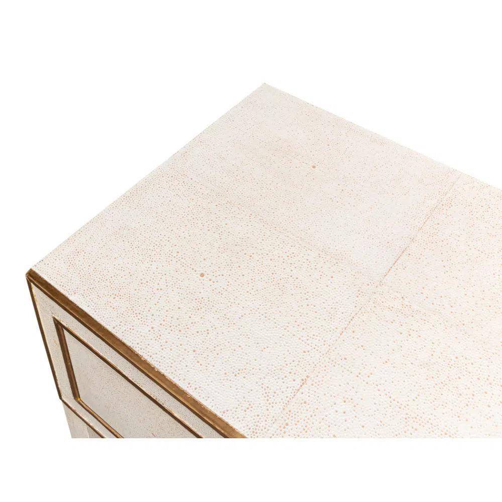 Gabriella Shagreen Nightstand Osprey White - LOOMLAN - Sarreid - Nightstands