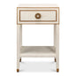 Gabriella Shagreen Nightstand Osprey White - LOOMLAN - Sarreid - Nightstands