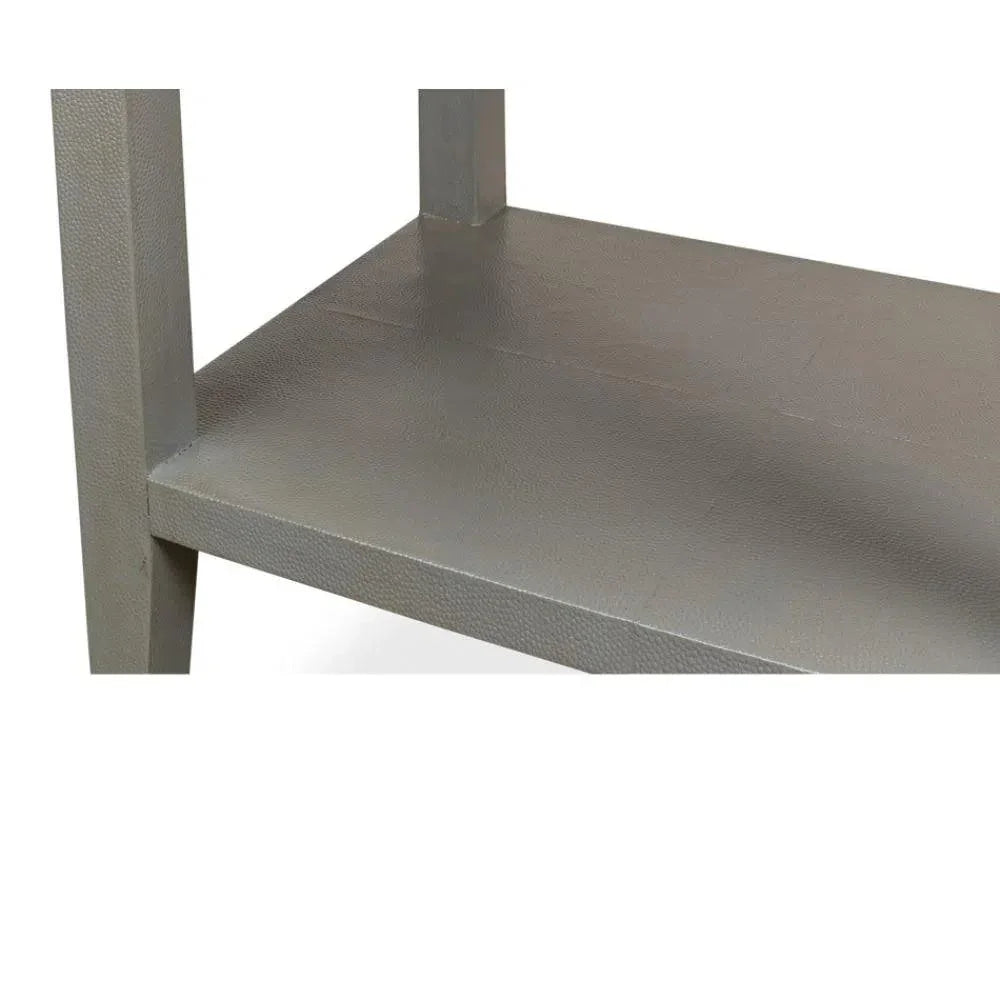 Gabriella Shagreen Nightstand Storm Grey - LOOMLAN - Sarreid - Nightstands