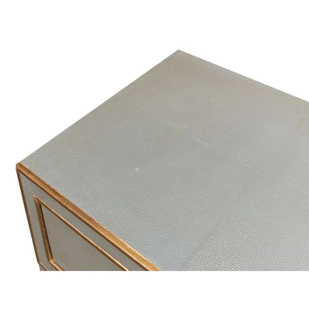 Gabriella Shagreen Nightstand Storm Grey - LOOMLAN - Sarreid - Nightstands