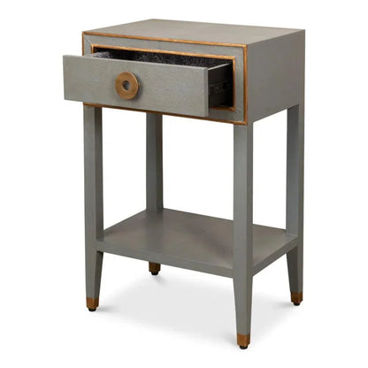 Gabriella Shagreen Nightstand Storm Grey - LOOMLAN - Sarreid - Nightstands