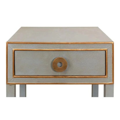 Gabriella Shagreen Nightstand Storm Grey - LOOMLAN - Sarreid - Nightstands