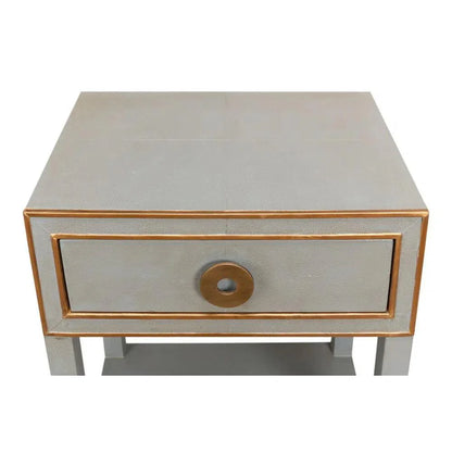 Gabriella Shagreen Nightstand Storm Grey - LOOMLAN - Sarreid - Nightstands