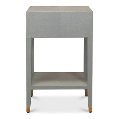 Gabriella Shagreen Nightstand Storm Grey - LOOMLAN - Sarreid - Nightstands
