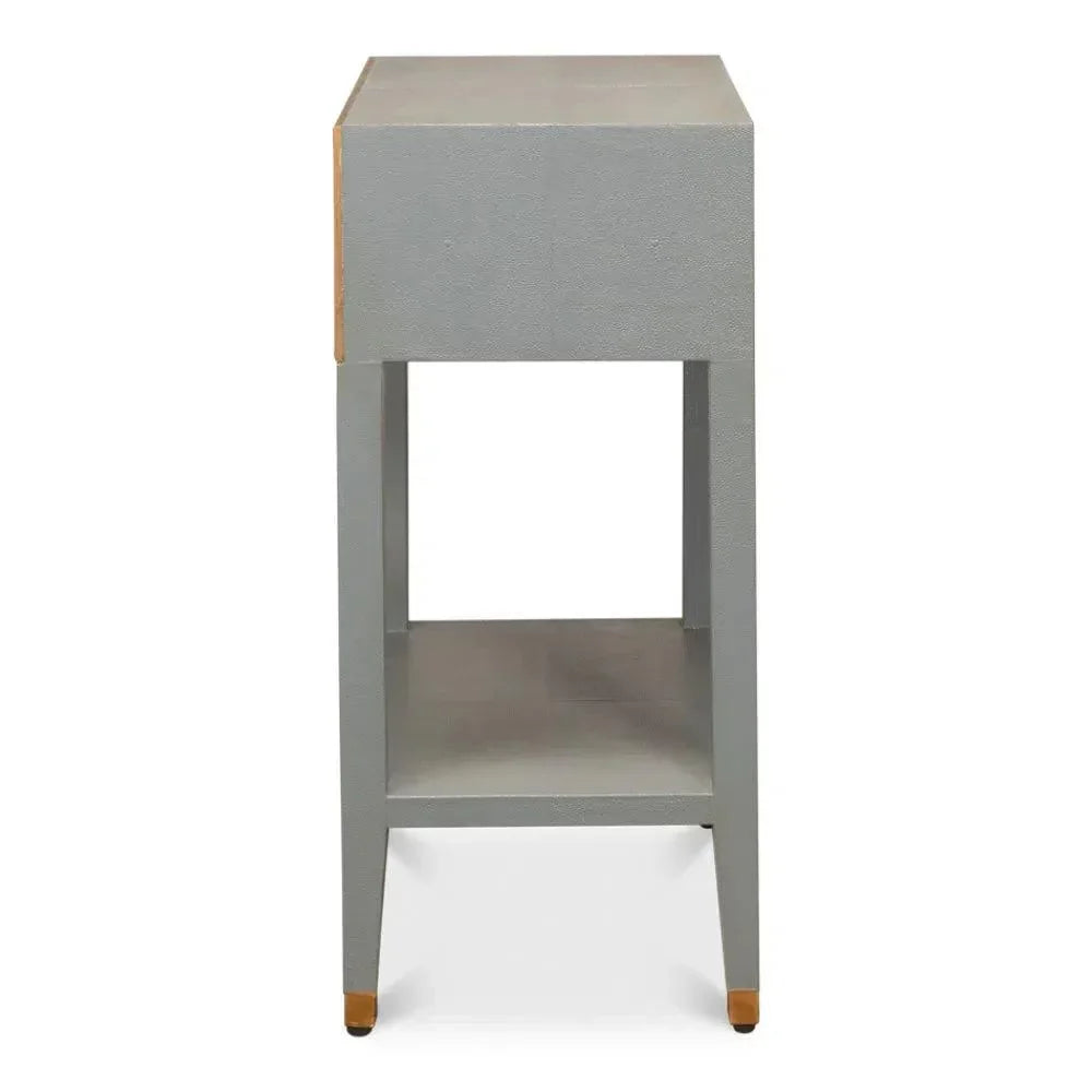 Gabriella Shagreen Nightstand Storm Grey - LOOMLAN - Sarreid - Nightstands