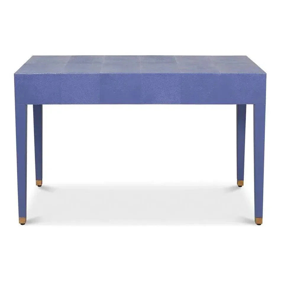 Gabriella Shagreen & Wood Blue Rectangular Desk/Table - LOOMLAN - Side Tables