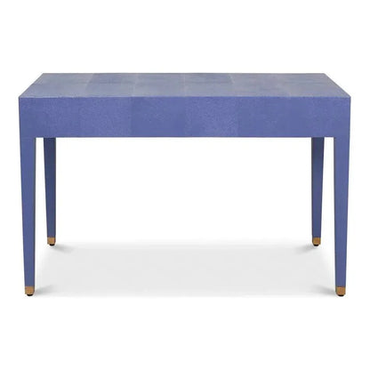Gabriella Shagreen & Wood Blue Rectangular Desk/Table - LOOMLAN - Side Tables