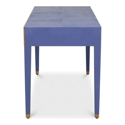 Gabriella Shagreen & Wood Blue Rectangular Desk/Table - LOOMLAN - Side Tables